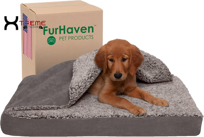 Ultimate Comfort for Your Furry Friend: Large Cooling Gel Dog Bed with Removable Washable Cover - Cozy Berber & Suede Top for Medium to Large Dogs Up to 55 lbs in Stylish Espresso
