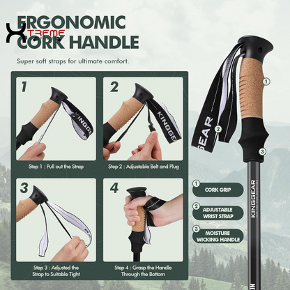 XtremePassion Ultra-Light Professional Hiking Poles - Adventure Ready