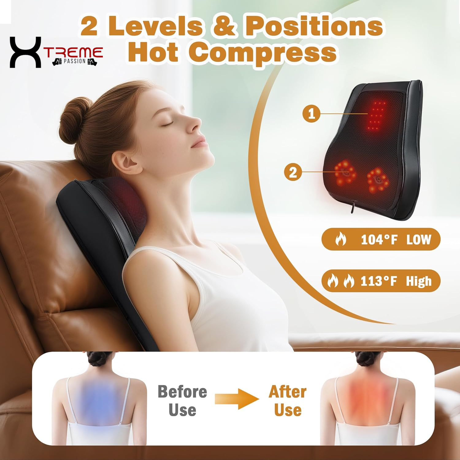 Experience Ultimate Relaxation with the 4D Shiatsu Back Massager - Your Go-To Solution for Neck and Back Pain Relief!