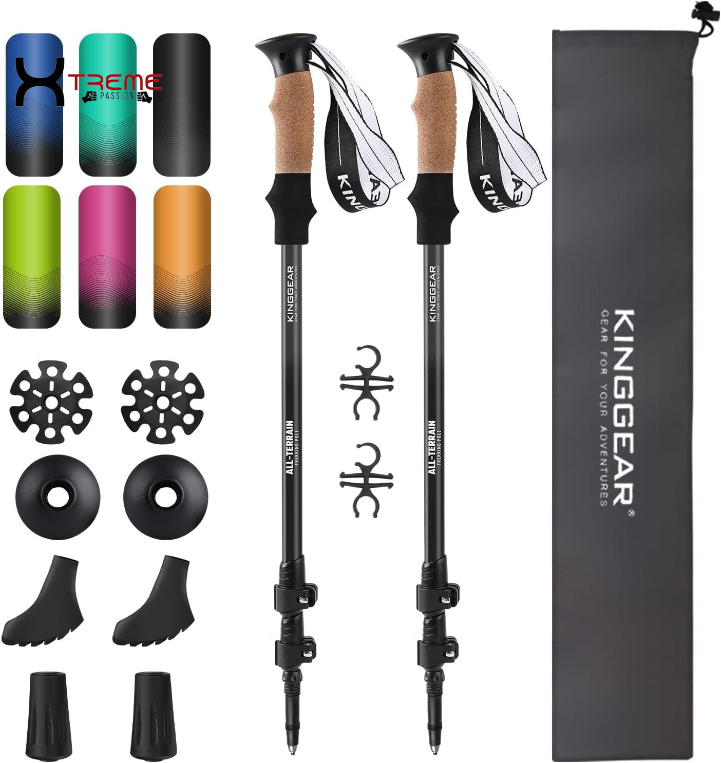 XtremePassion Ultra-Light Professional Hiking Poles - Adventure Ready
