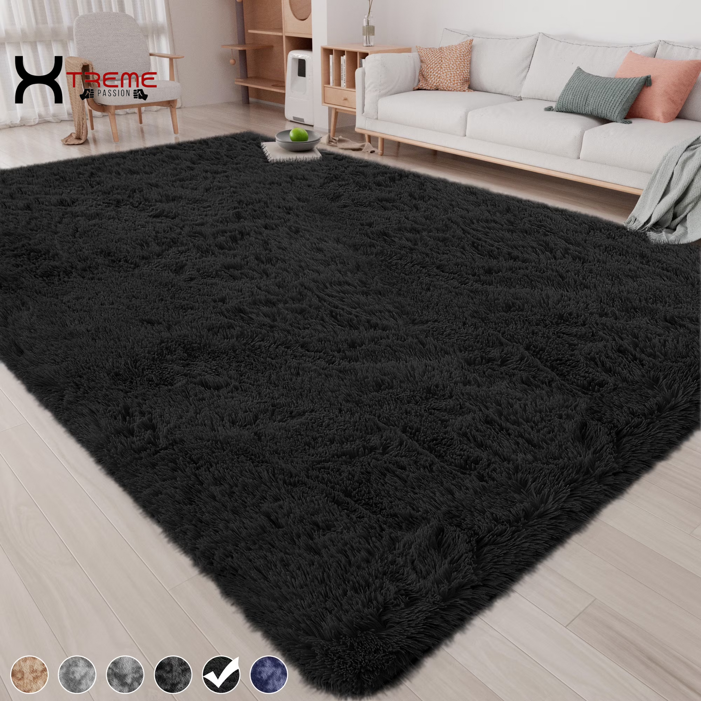 Indulge in Luxury with Our 8x10 Soft Fluffy Camel Area Rug - Perfect for Modern Living Spaces!