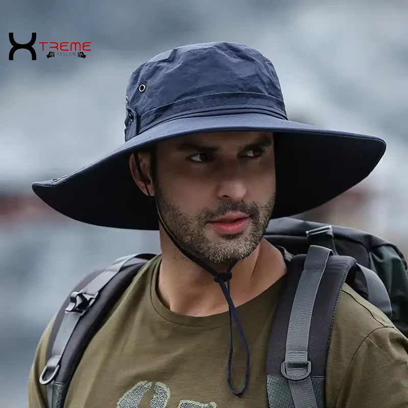 Ultimate Sun Protection Fishing Hat - Breathable Mesh Cap for Outdoor Adventures, Hiking, and Camping - Stylish Anti-UV Men's Panama Hat