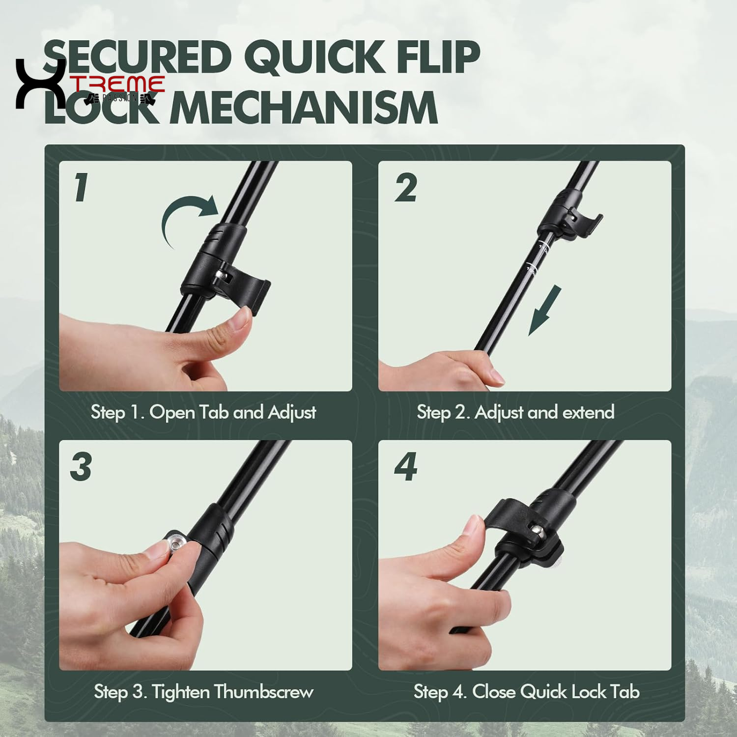 XtremePassion Ultra-Light Professional Hiking Poles - Adventure Ready