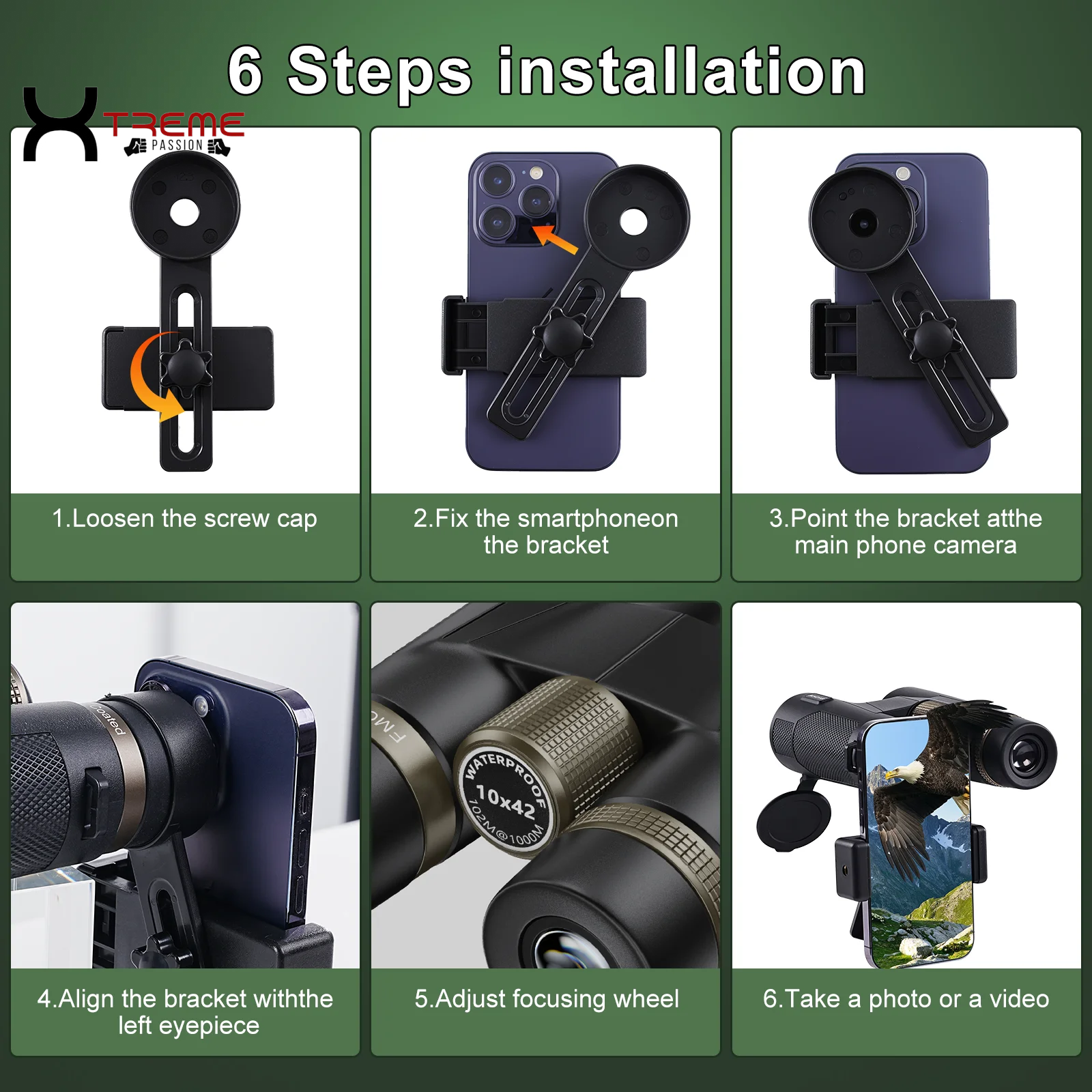 Unleash Your Outdoor Adventures with the 10X42 HD Professional Binoculars - Waterproof, BAK4 Prism, Includes Phone Adapter & Case for Bird Watching, Hiking & Travel