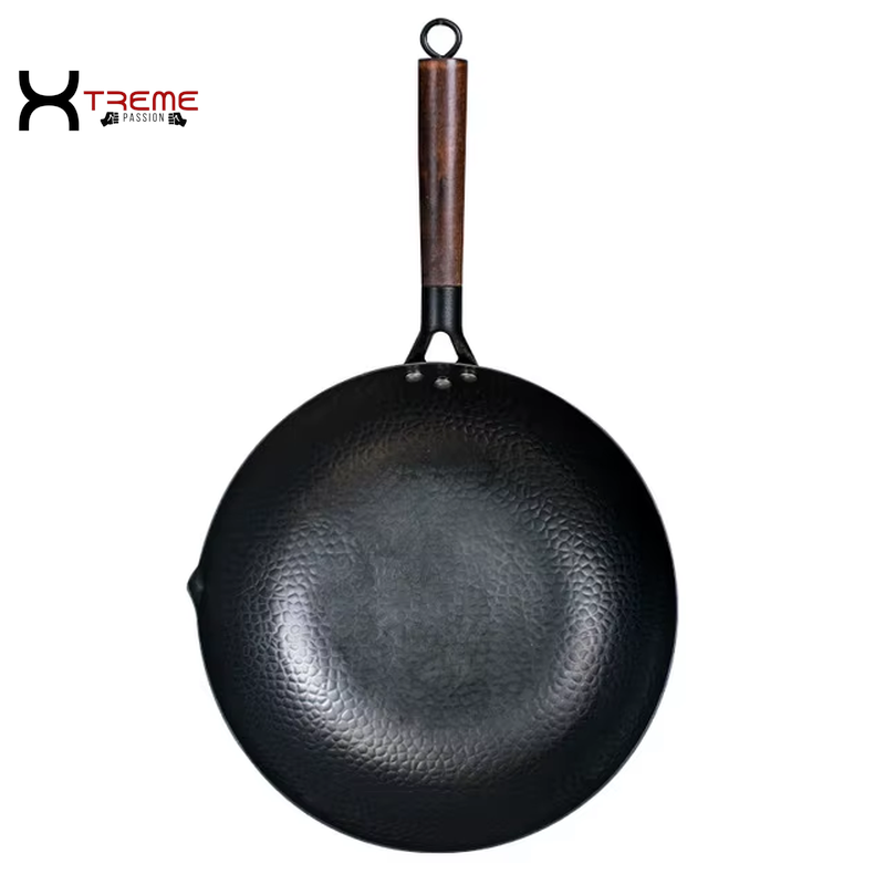 32cm Pure Iron Wok - Versatile Cast Iron Pan for Gas & Induction Cooking - Ideal Chinese Cookware