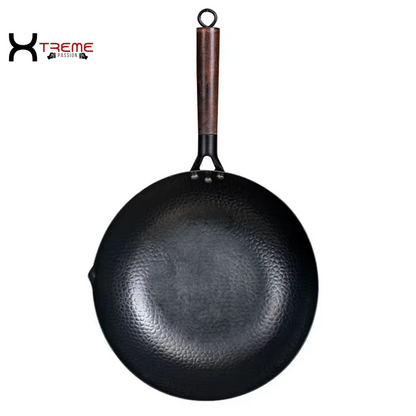 32cm Pure Iron Wok - Versatile Cast Iron Pan for Gas & Induction Cooking - Ideal Chinese Cookware