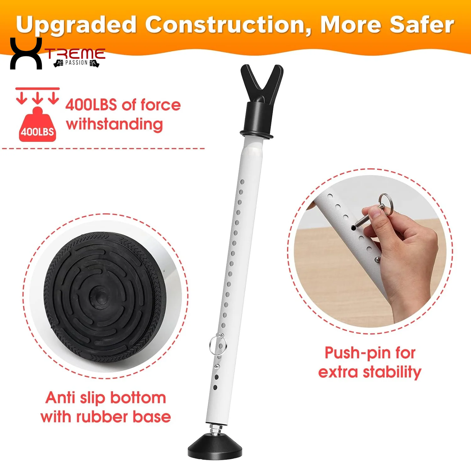 Ultimate Adjustable Sliding Door Security Bar - Custom Fit 28-45 Inch Home Protection for Apartments and Bedrooms