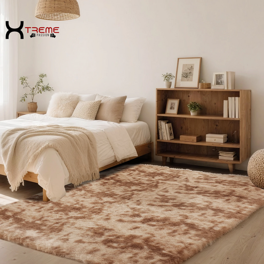 Indulge in Luxury with Our 8x10 Soft Fluffy Camel Area Rug - Perfect for Modern Living Spaces!