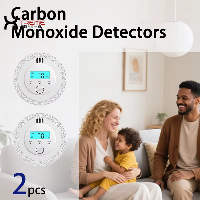 Battery-Powered Carbon Monoxide Detector with LCD Display - Reliable Smoke Alarm for Home, Office, Restaurant, and Hotel Safety